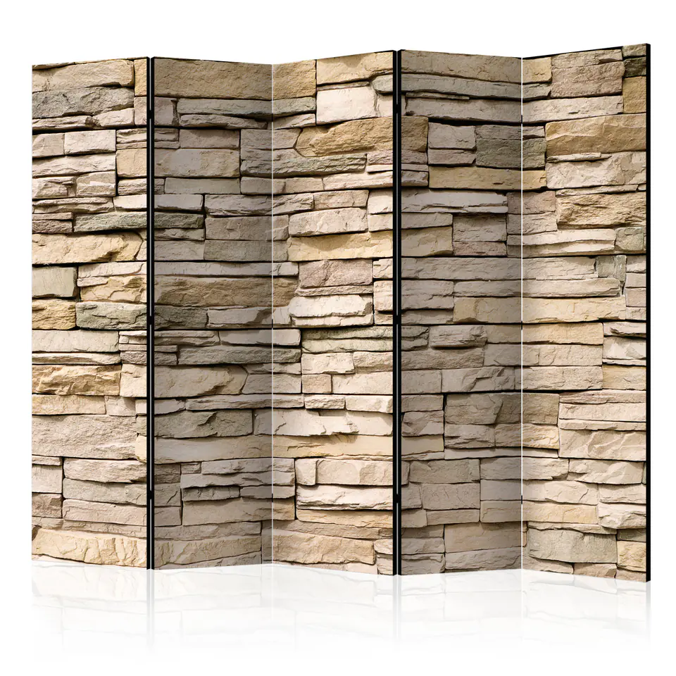 ⁨5-piece screen - Decorative stone II [Room Dividers] (size 225x172)⁩ at Wasserman.eu