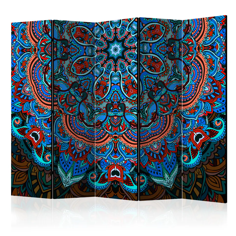 ⁨5-piece screen - Blue Fantasy II [Room Dividers] (size 225x172)⁩ at Wasserman.eu