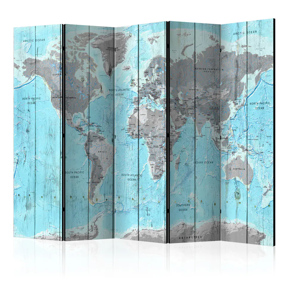 ⁨5-piece screen - Wooden journeys [Room Dividers] (size 225x172)⁩ at Wasserman.eu