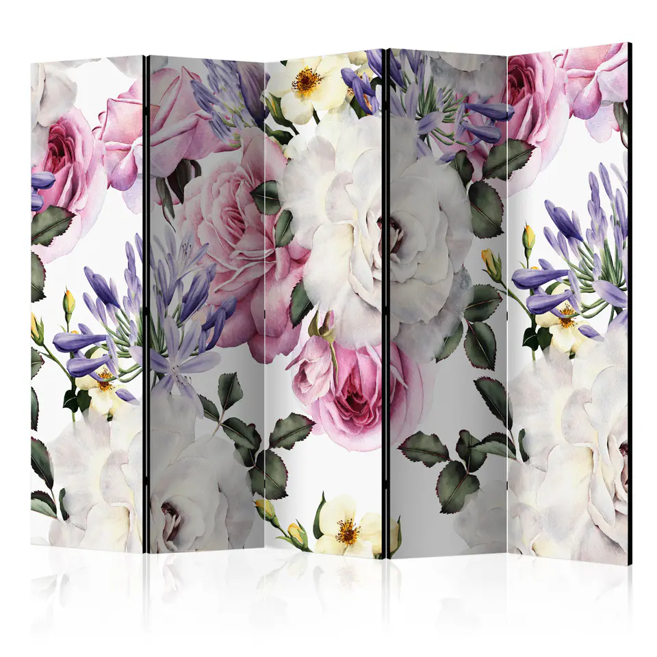 ⁨5-piece screen - Flowery glade II [Room Dividers] (size 225x172)⁩ at Wasserman.eu