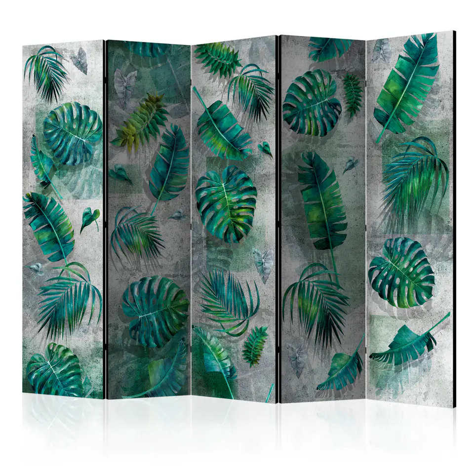 ⁨5-piece screen - Modernist jungle II [Room Dividers] (size 225x172)⁩ at Wasserman.eu