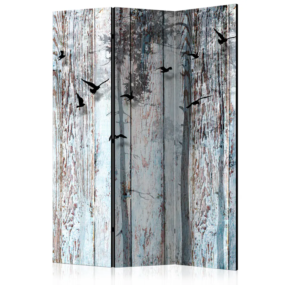 ⁨Parawan - Rustykalne deski [Room Dividers] (rozmiar 135x172, wykończenie Dwustronny)⁩ w sklepie Wasserman.eu