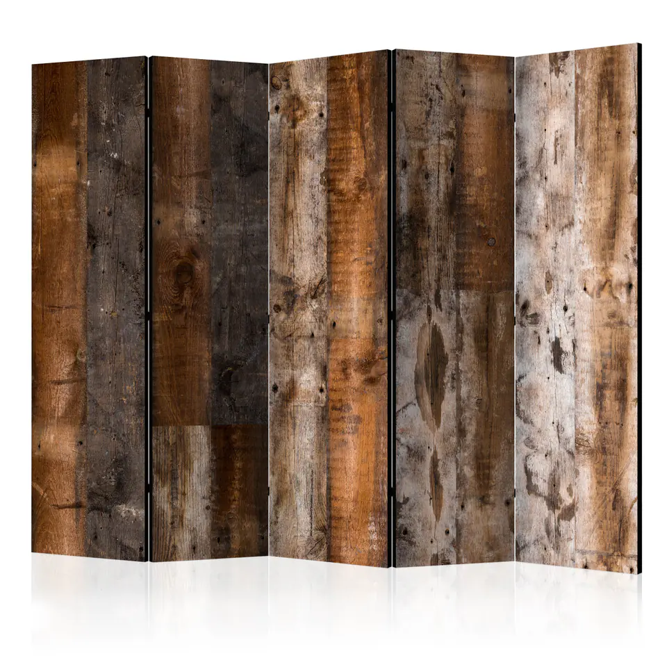 ⁨5-piece screen - Antique wood II [Room Dividers] (size 225x172)⁩ at Wasserman.eu
