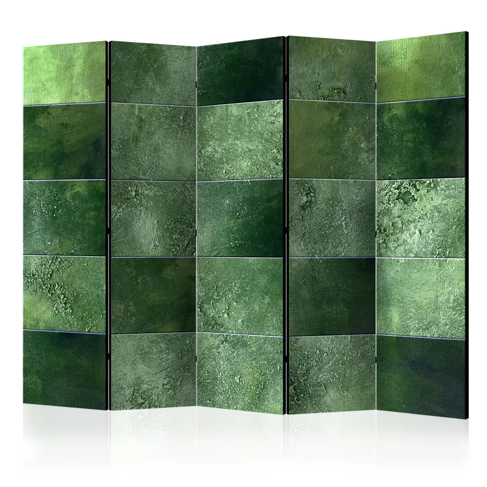 ⁨5-piece screen - Green puzzle II [Room Dividers] (size 225x172)⁩ at Wasserman.eu