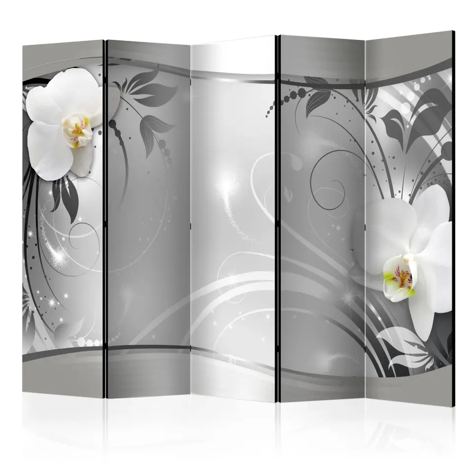 ⁨5-piece screen - Silver AbstractION II [Room Dividers] (size 225x172)⁩ at Wasserman.eu