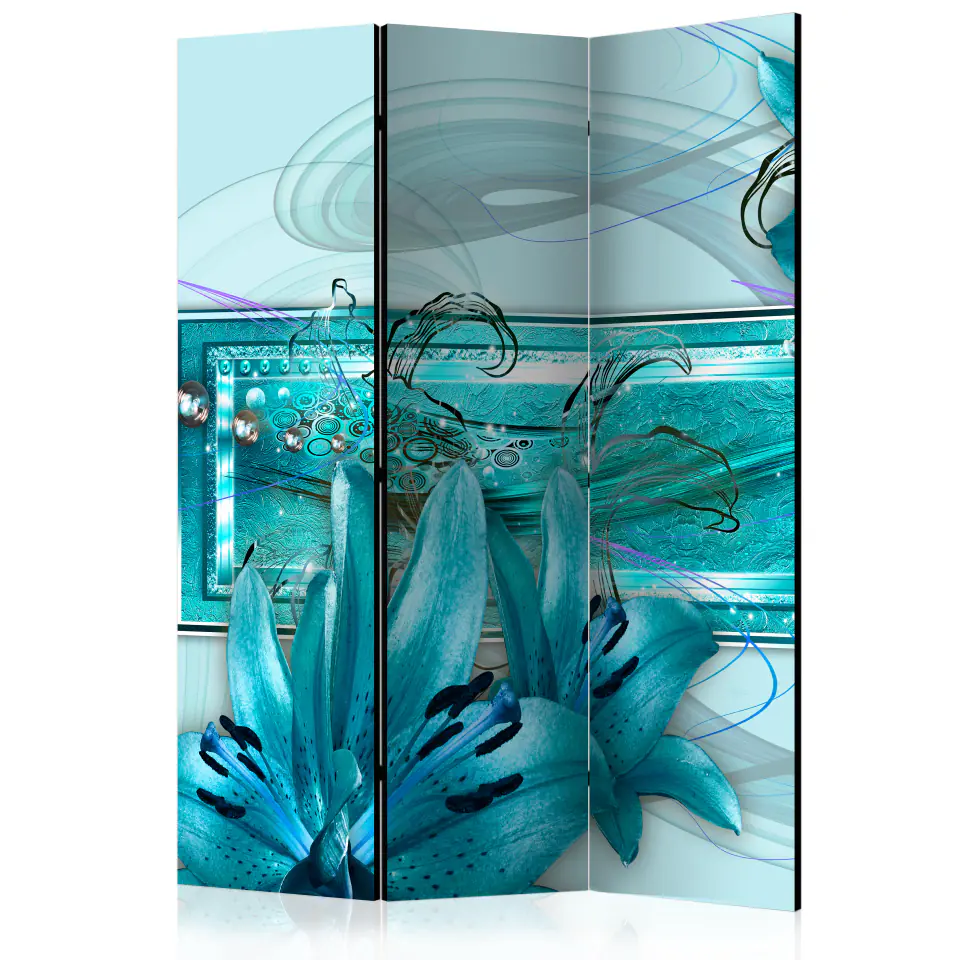 ⁨3-piece screen - Turquoise idyll [Room Dividers] (size 135x172)⁩ at Wasserman.eu