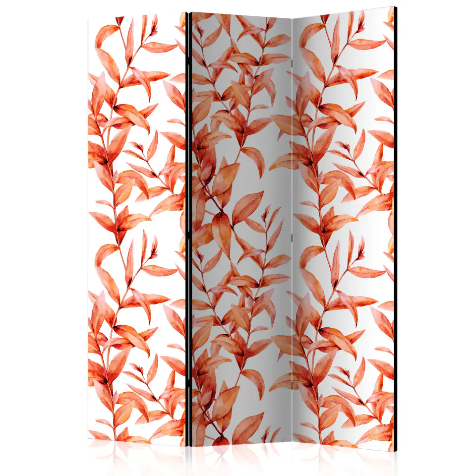 ⁨3-piece screen - Coral leaves [Room Dividers] (size 135x172)⁩ at Wasserman.eu