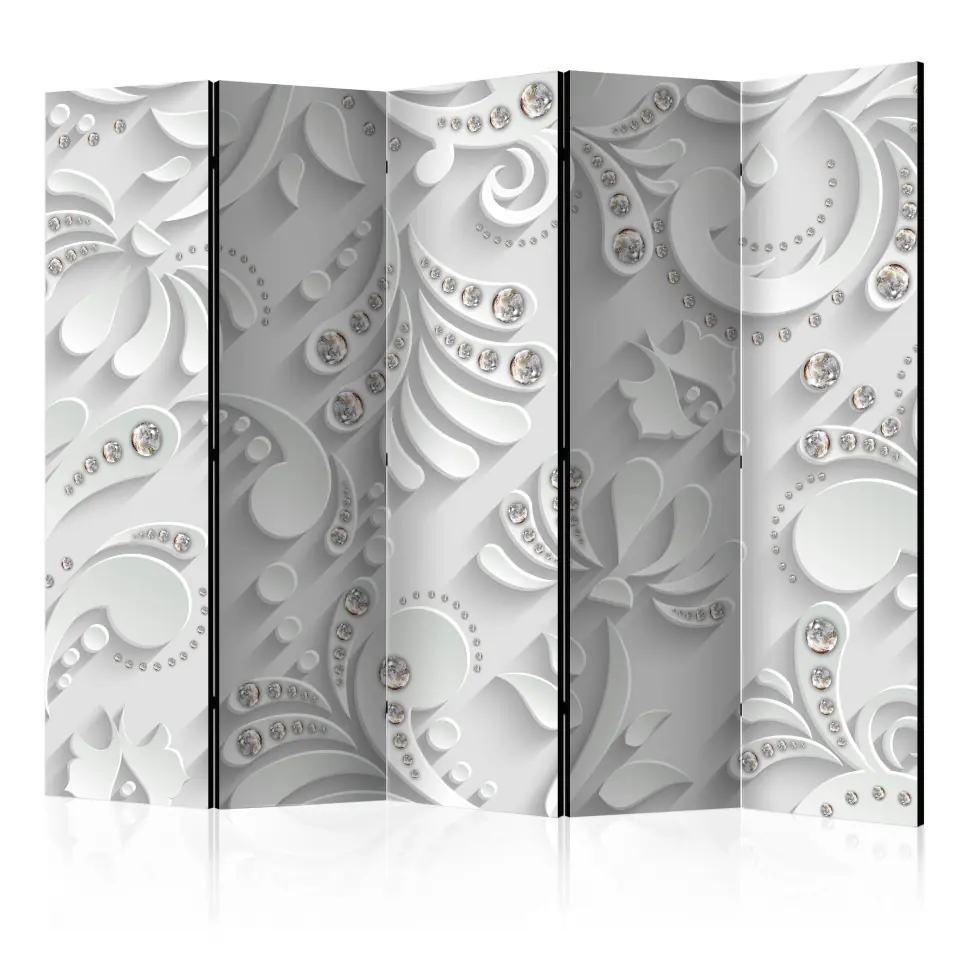 ⁨5-piece screen - Flowers in crystals II [Room Dividers] (size 225x172)⁩ at Wasserman.eu