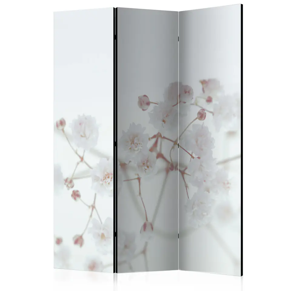 ⁨Screen 3-piece - White flowers [Room Dividers] (size 135x172)⁩ at Wasserman.eu