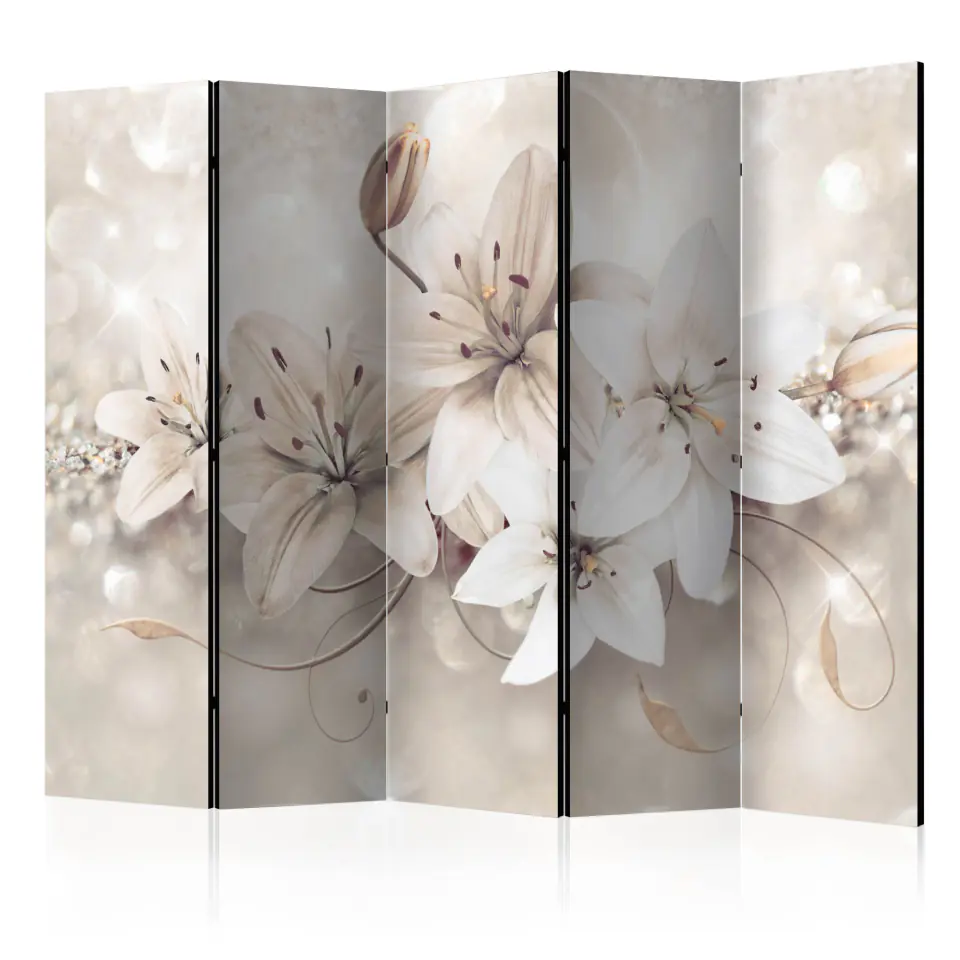 ⁨Parawan - Diamentowe lilie II [Room Dividers] (rozmiar 225x172, wykończenie Akustyczny)⁩ w sklepie Wasserman.eu