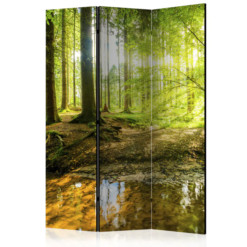 ⁨3-piece screen - Forest Lake [Room Dividers] (size 135x172)⁩ at Wasserman.eu