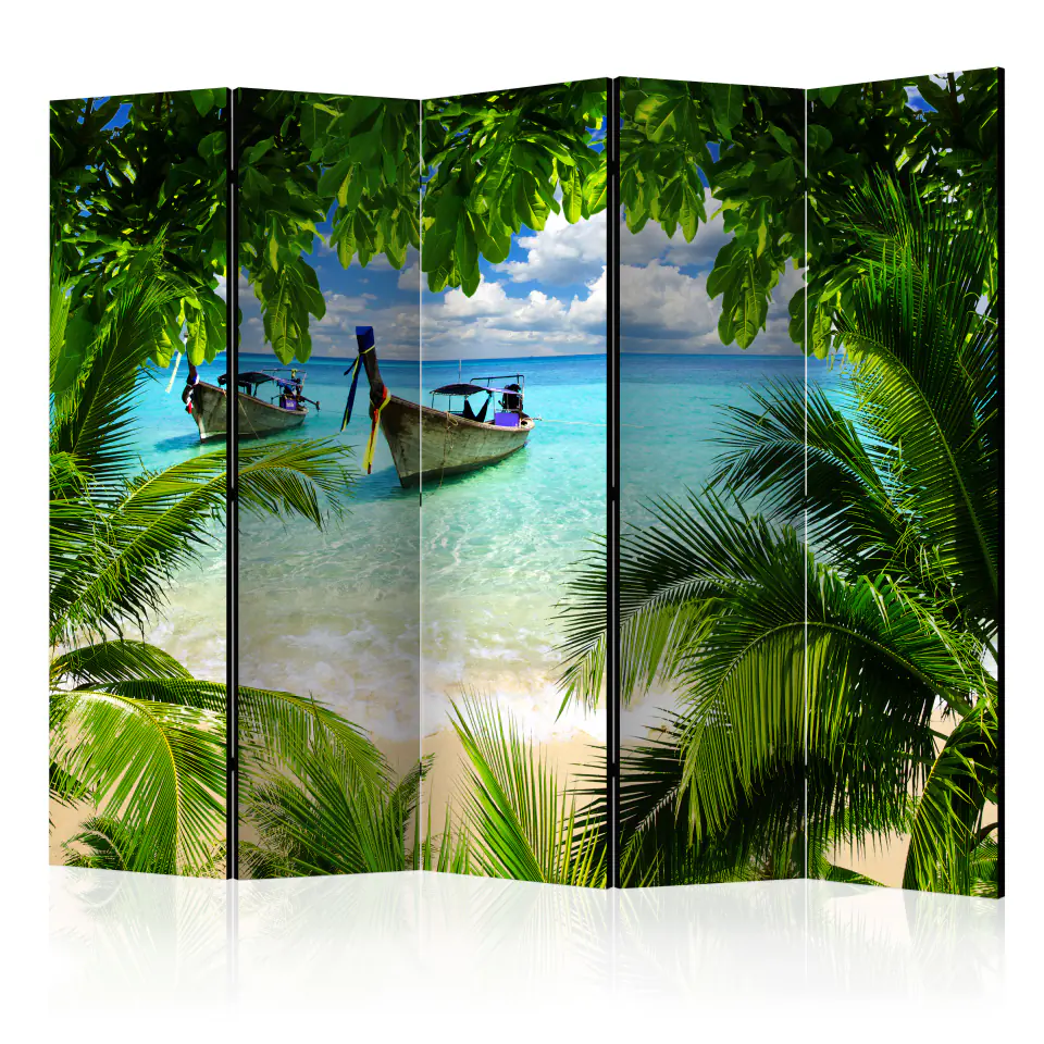 ⁨5-piece screen - Tropical Paradise II [Room Dividers] (size 225x172)⁩ at Wasserman.eu