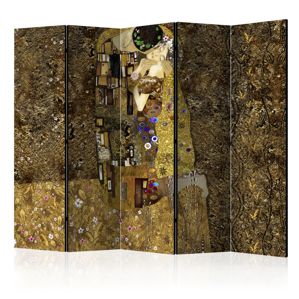 ⁨5-piece screen - Golden Kiss II [Room Dividers] (size 225x172)⁩ at Wasserman.eu