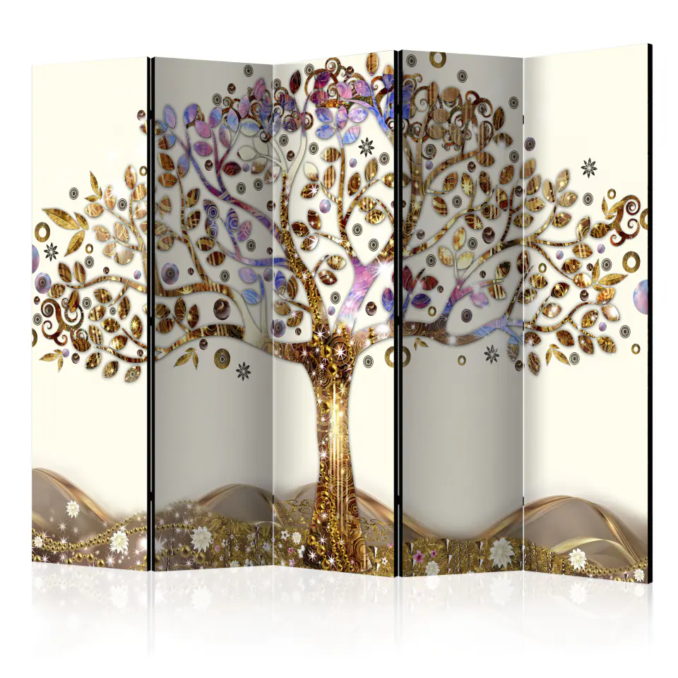 ⁨5-piece screen - Golden tree II [Room Dividers] (size 225x172)⁩ at Wasserman.eu