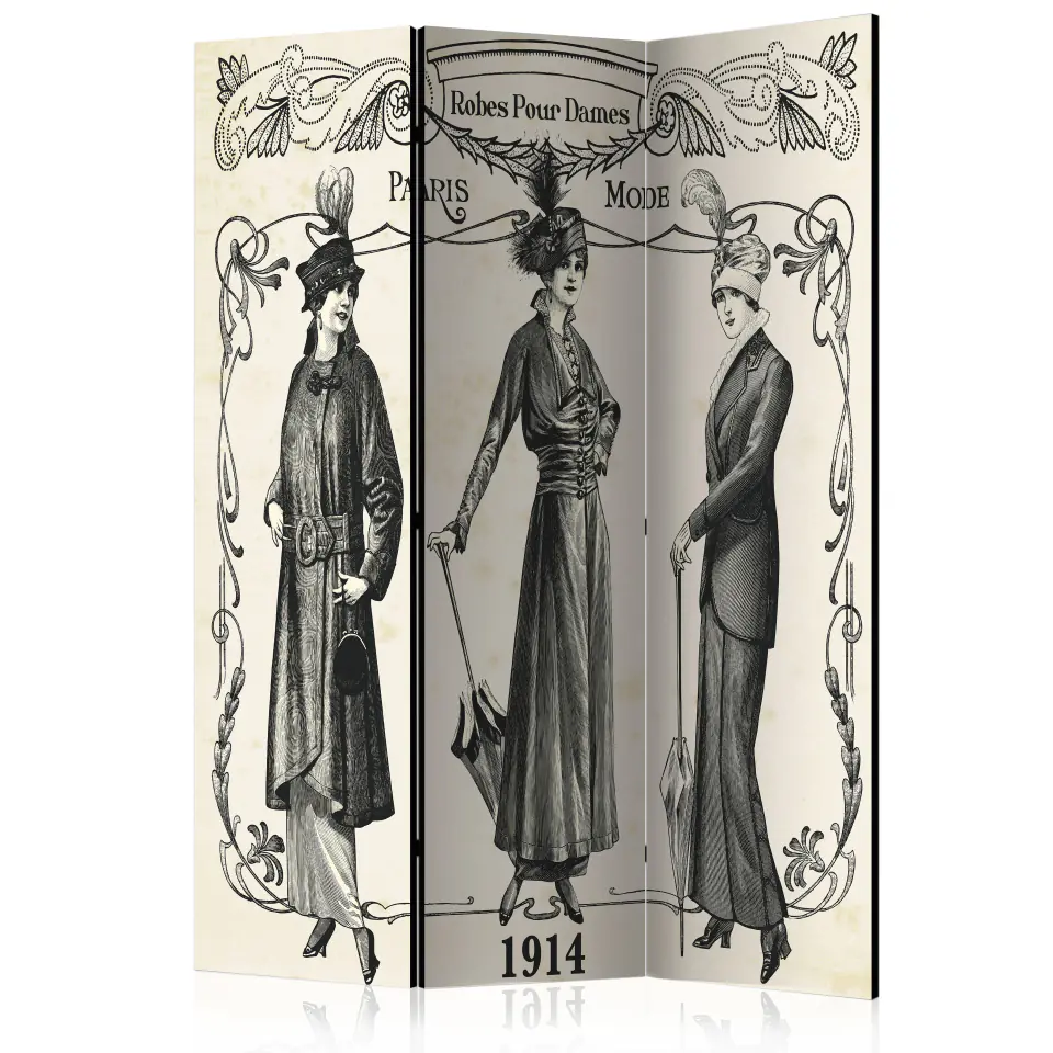 ⁨Parawan - Dress 1914 [Room Dividers] (rozmiar 135x172, wykończenie Jednostronny)⁩ w sklepie Wasserman.eu