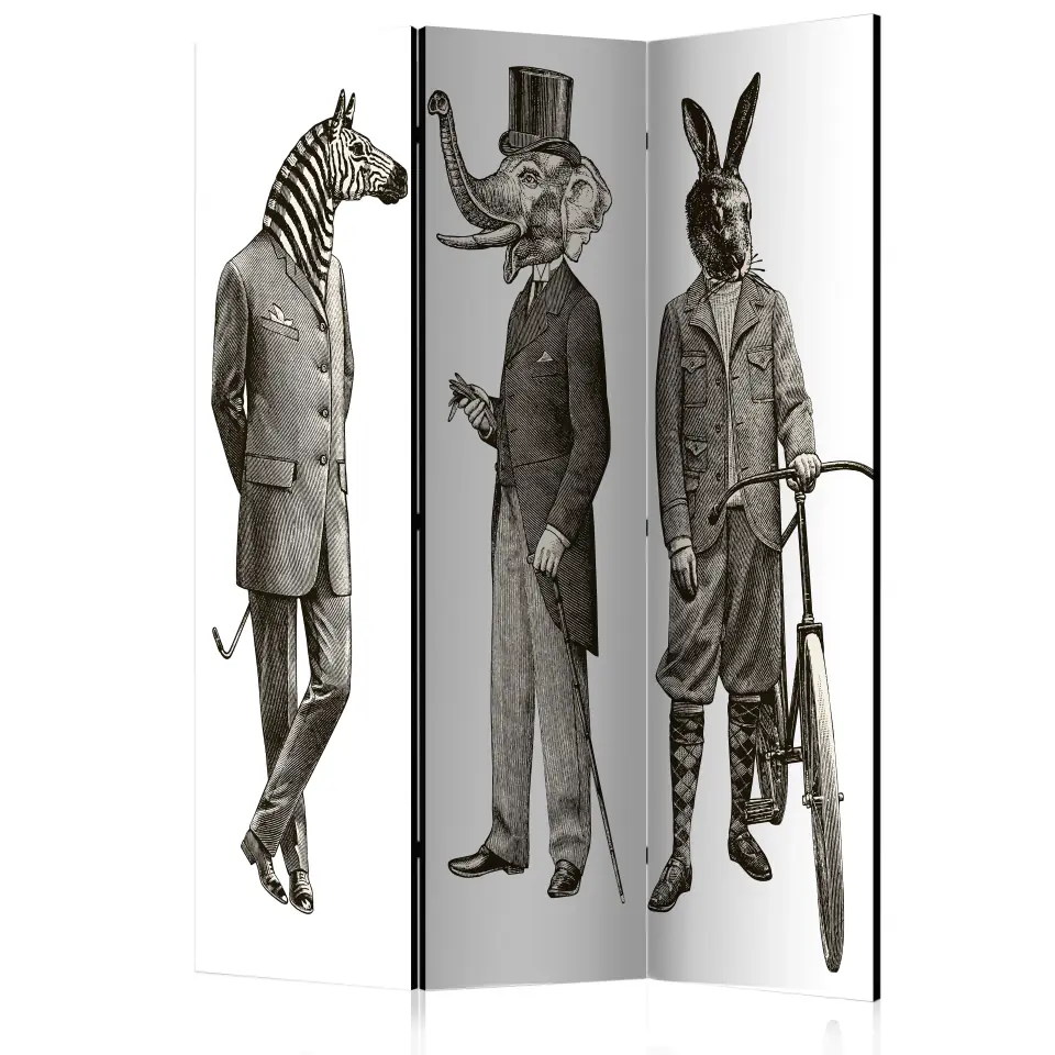 ⁨3-piece screen - Elegant zoo [Room Dividers] (size 135x172)⁩ at Wasserman.eu