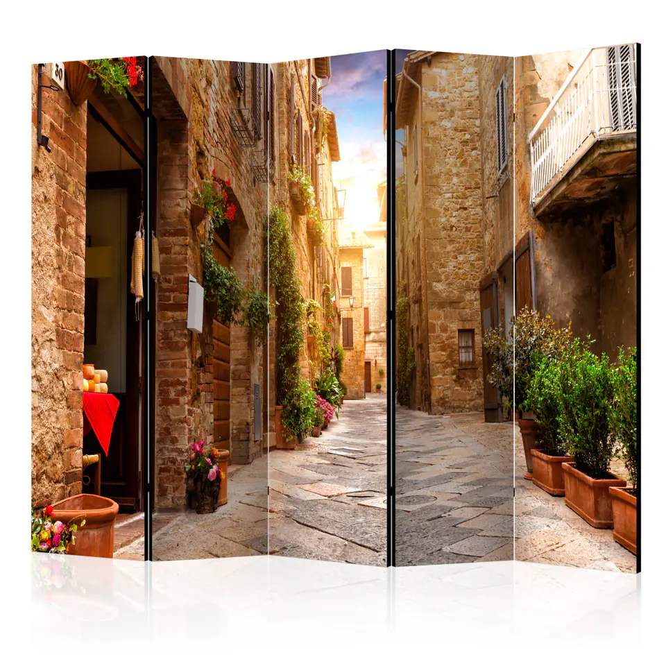 ⁨5-piece screen - Colorful street in Tuscany II [Room Dividers] (size 225x172)⁩ at Wasserman.eu