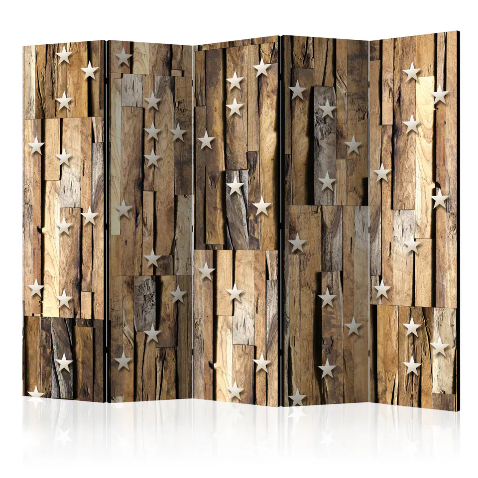 ⁨Screen 5-piece - Wooden constellation II [Room Dividers] (size 225x172)⁩ at Wasserman.eu