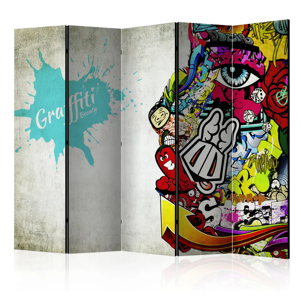 ⁨5-piece screen - Graffiti Beauty [Room Dividers] (size 225x172)⁩ at Wasserman.eu