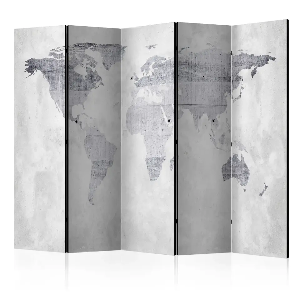 ⁨Screen 5-piece - Concrete map [Room Dividers] (size 225x172)⁩ at Wasserman.eu