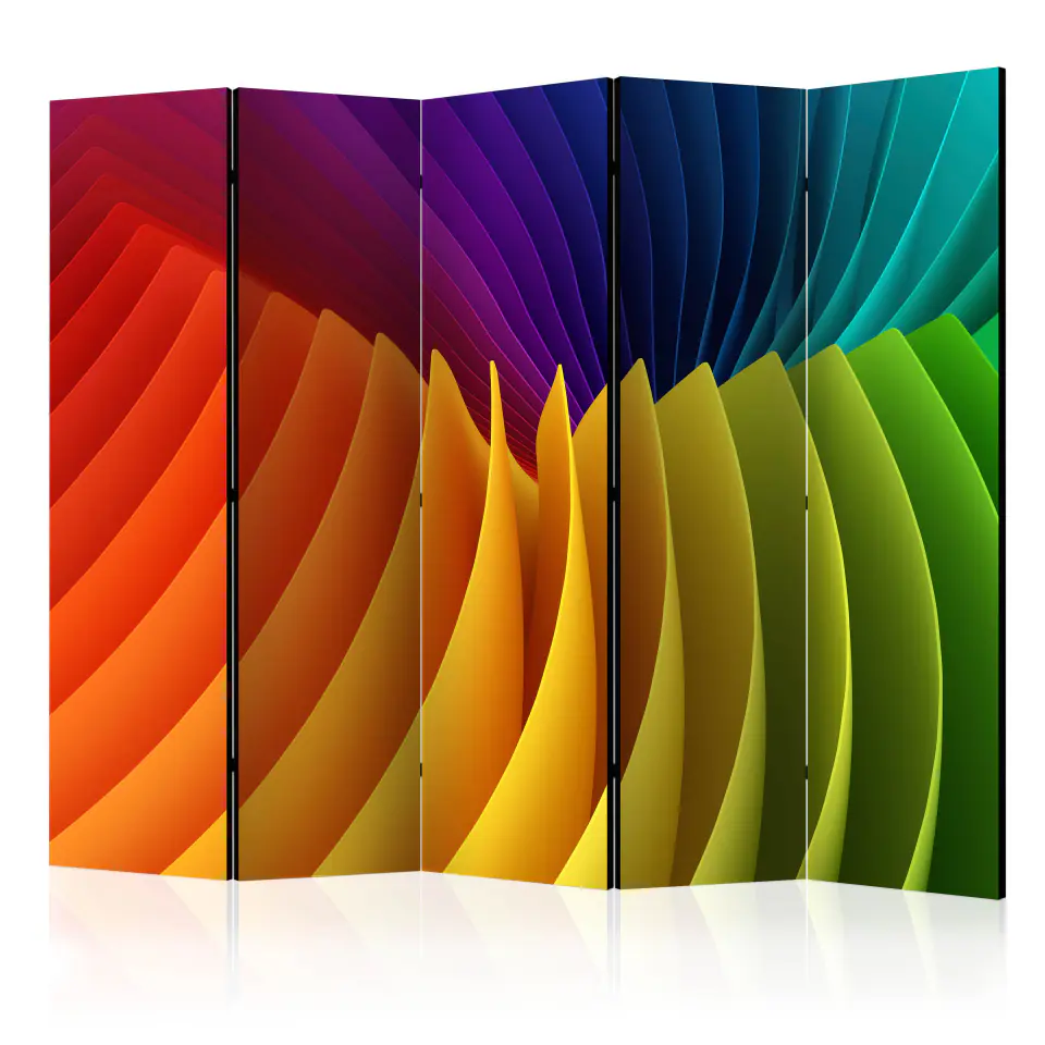 ⁨5-piece screen - Rainbow Wave II [Room Dividers] (size 225x172)⁩ at Wasserman.eu