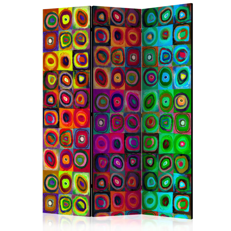 ⁨Screen 3-piece - Colorful abstractionism [Room Dividers] (size 135x172)⁩ at Wasserman.eu