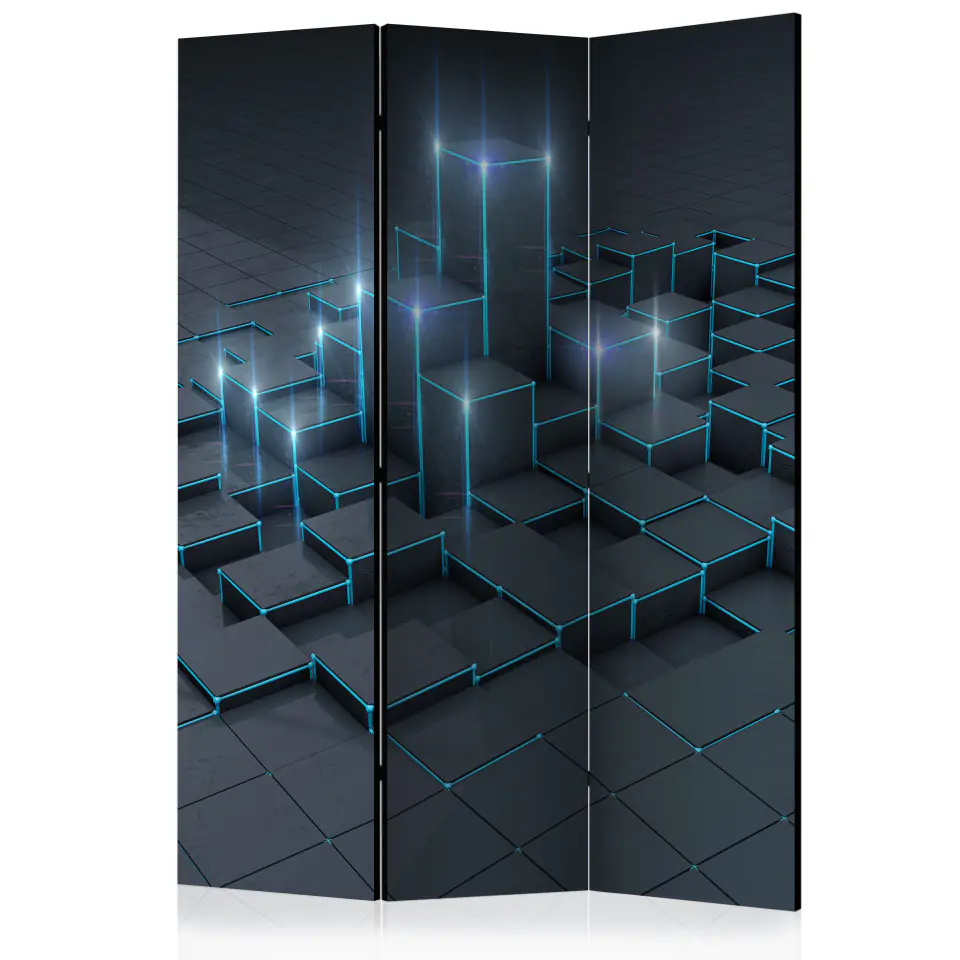 ⁨3-piece screen - Black City [Room Dividers] (size 135x172)⁩ at Wasserman.eu