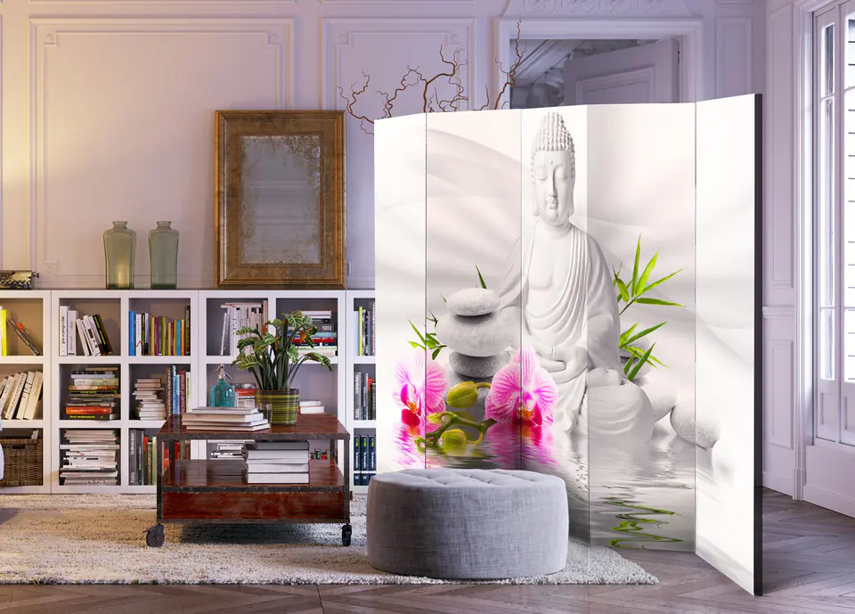 ⁨Parawan - Budda i orchidee II (rozmiar 225x172, wykończenie Dwustronny)⁩ w sklepie Wasserman.eu