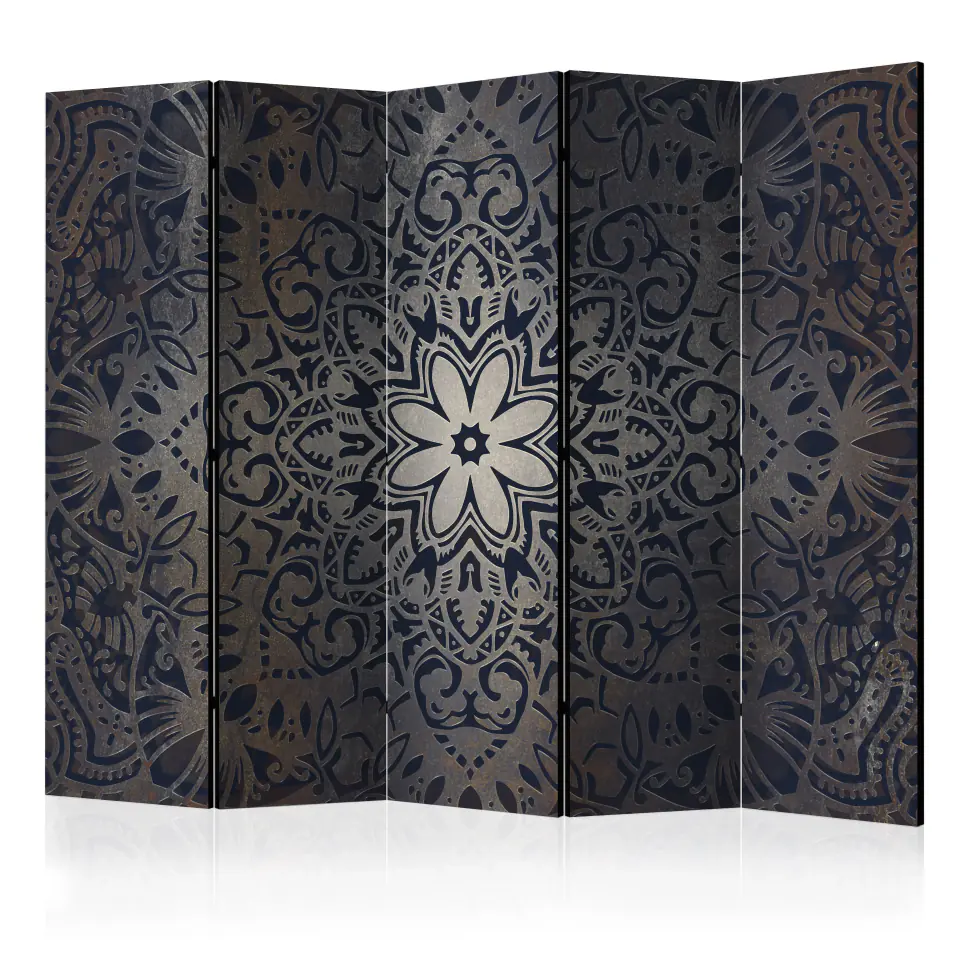 ⁨Screen 5-piece - Iron flowers II [Room Dividers] (size 225x172)⁩ at Wasserman.eu