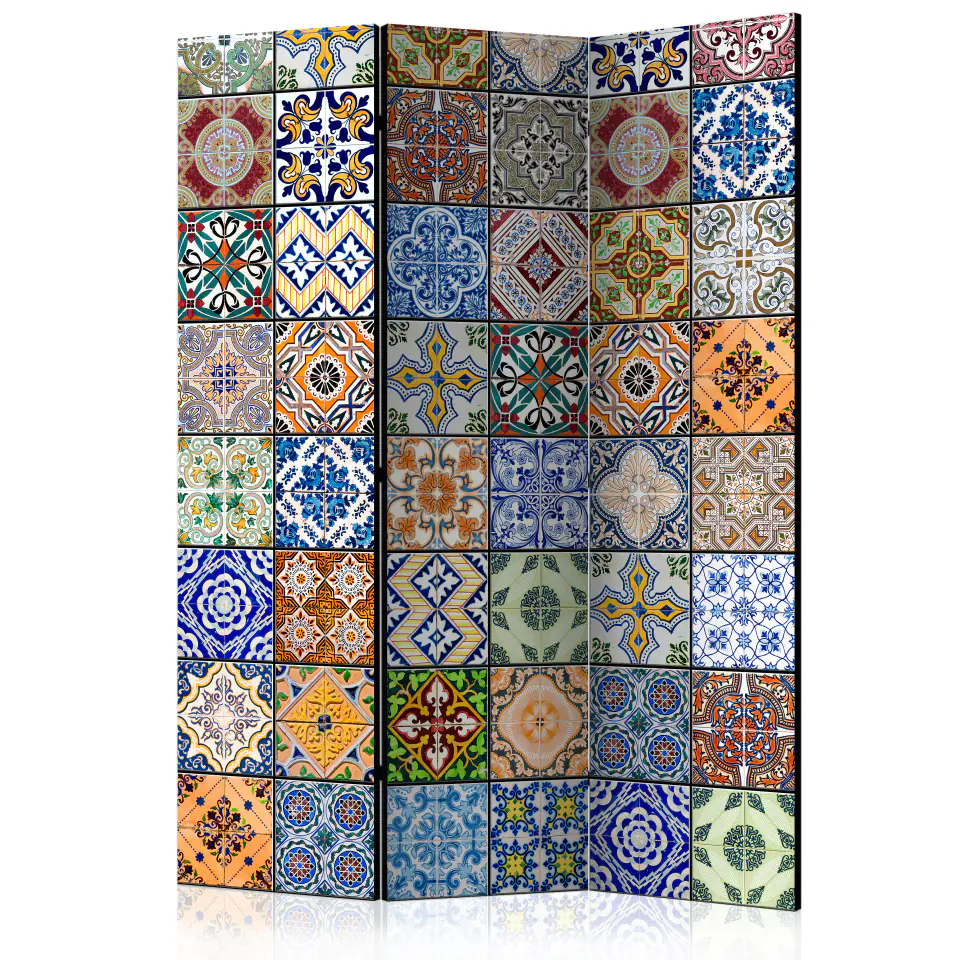 ⁨Parawan - Kolorowa mozaika [Room Dividers] (rozmiar 135x172, wykończenie Dwustronny)⁩ w sklepie Wasserman.eu