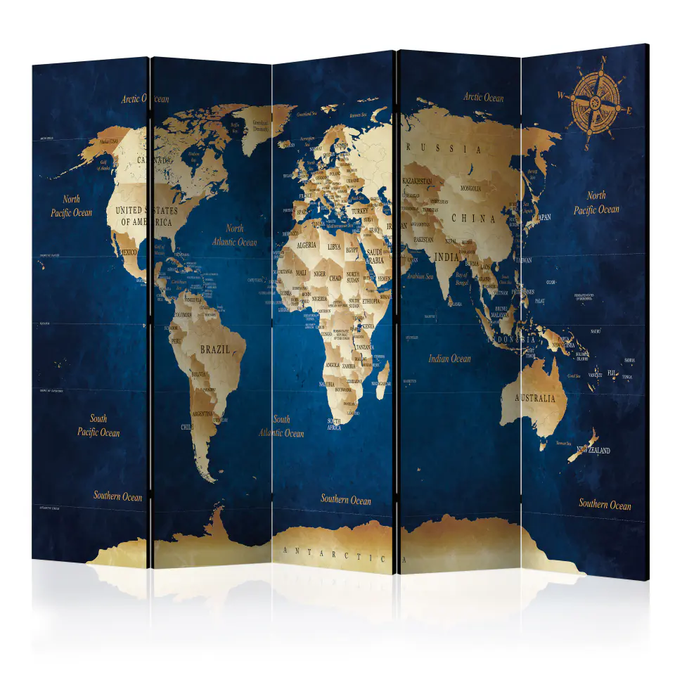⁨Parawan - Granatowa głębia [Room Dividers] (rozmiar 225x172, wykończenie Dwustronny)⁩ w sklepie Wasserman.eu