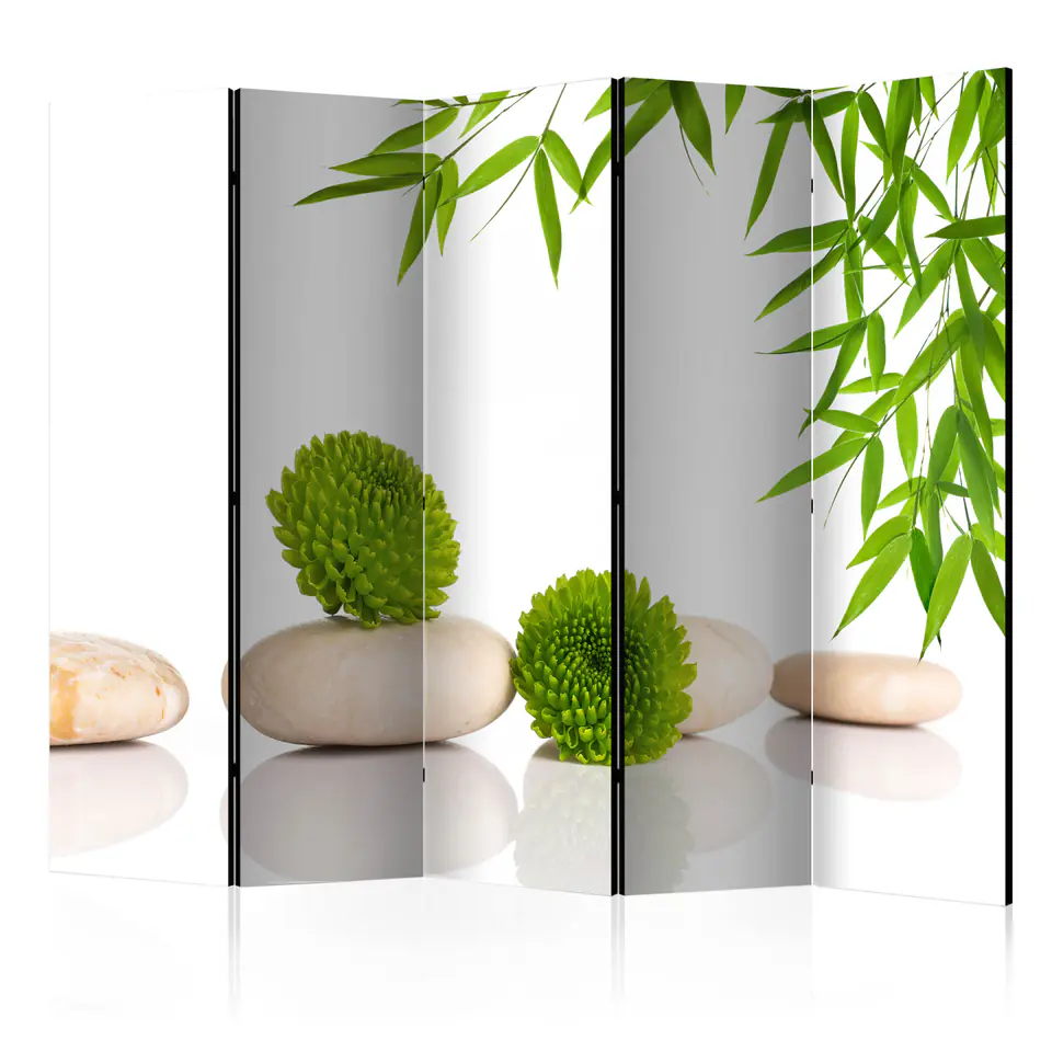 ⁨5-piece screen - Green relaxation II [Room Dividers] (size 225x172)⁩ at Wasserman.eu