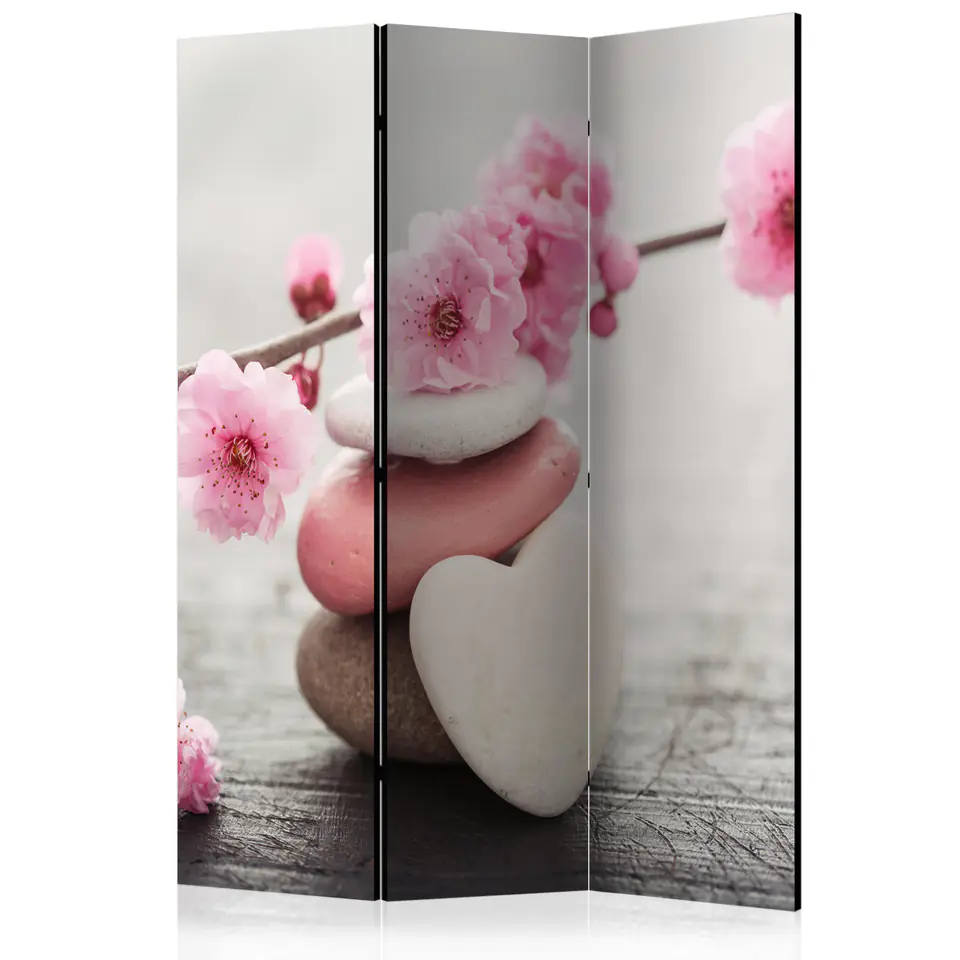 ⁨Parawan - Kwiaty Zen [Room Dividers] (rozmiar 135x172, wykończenie Akustyczny)⁩ w sklepie Wasserman.eu