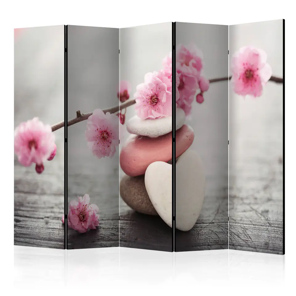 ⁨Parawan - Kwiaty Zen II [Room Dividers] (rozmiar 225x172, wykończenie Dwustronny)⁩ w sklepie Wasserman.eu