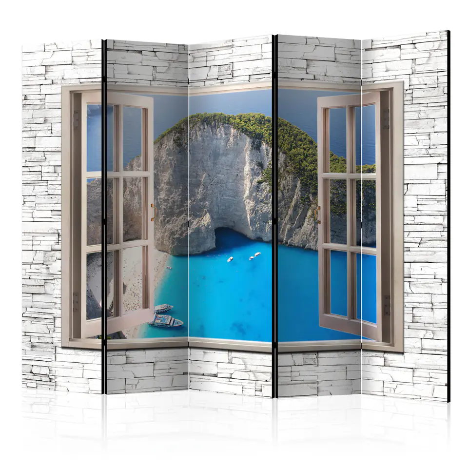 ⁨Parawan - Lazurowy raj II [Room Dividers] (rozmiar 225x172, wykończenie Dwustronny)⁩ w sklepie Wasserman.eu