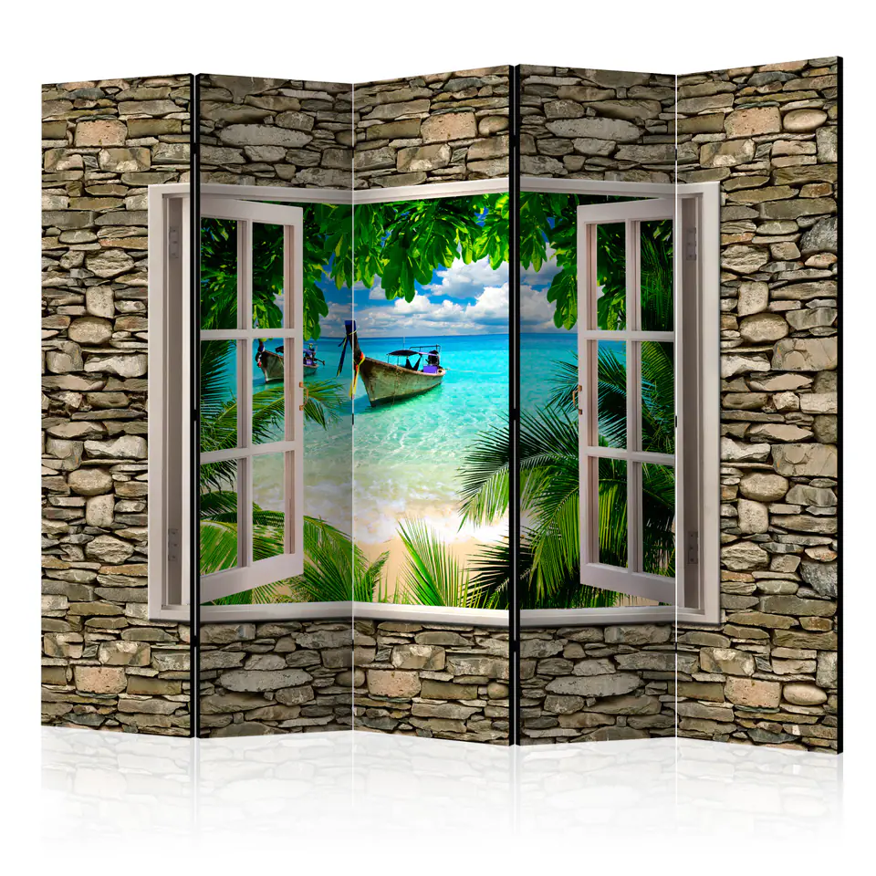 ⁨Parawan - Tropikalna plaża II [Room Dividers] (rozmiar 225x172, wykończenie Dwustronny)⁩ w sklepie Wasserman.eu