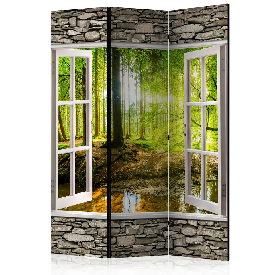 ⁨Parawan - Las o poranku [Room Dividers] (rozmiar 135x172, wykończenie Dwustronny)⁩ w sklepie Wasserman.eu