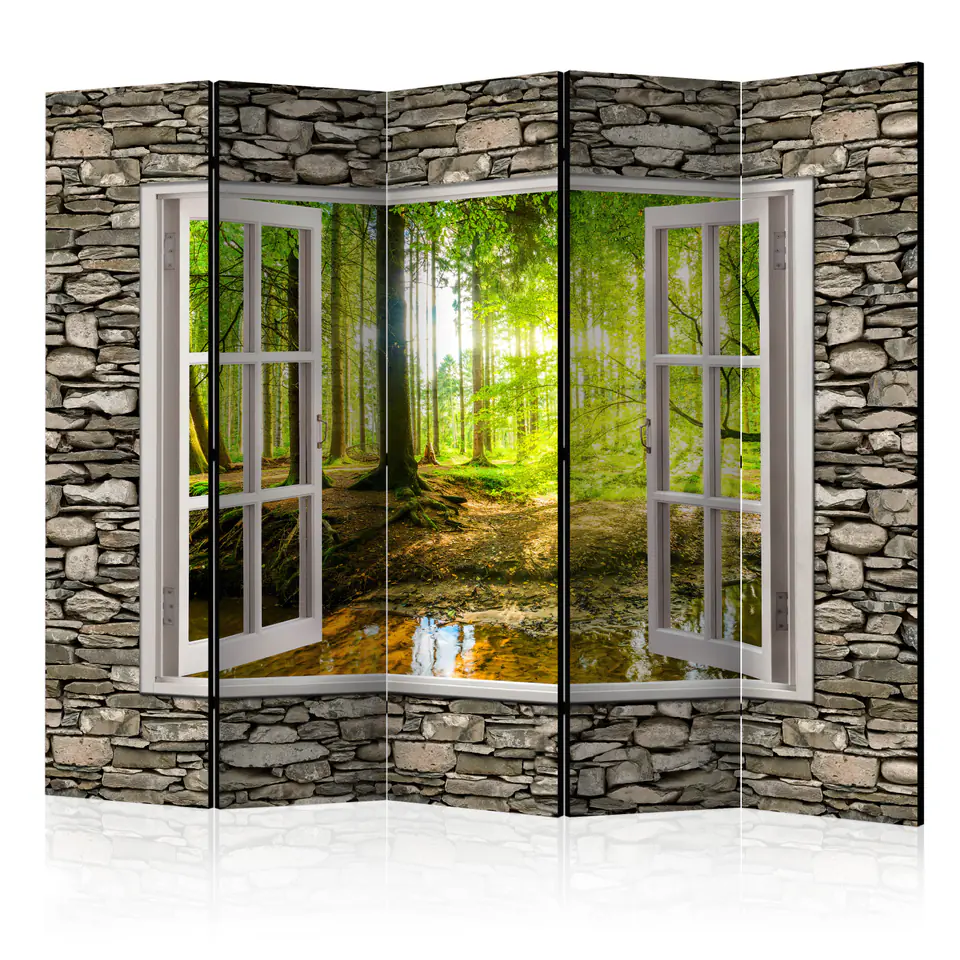 ⁨Parawan - Las o poranku II [Room Dividers] (rozmiar 225x172, wykończenie Dwustronny)⁩ w sklepie Wasserman.eu