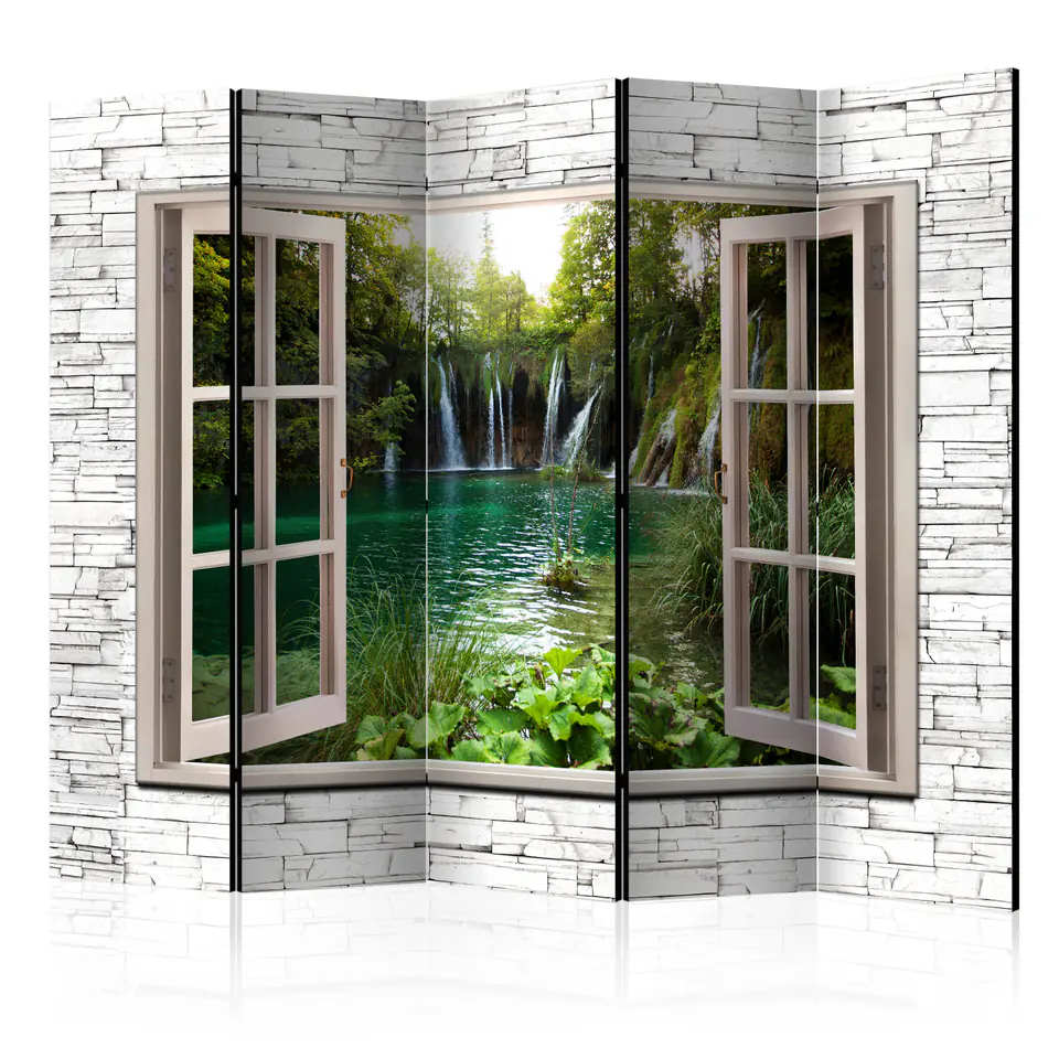 ⁨Parawan - Zielony skarb II [Room Dividers] (rozmiar 225x172, wykończenie Dwustronny)⁩ w sklepie Wasserman.eu