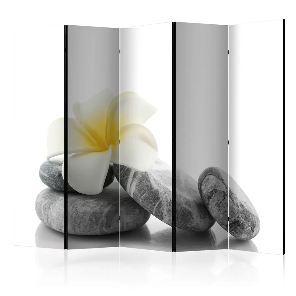 ⁨5-piece screen - White Lotus II [Room Dividers] (size 225x172)⁩ at Wasserman.eu