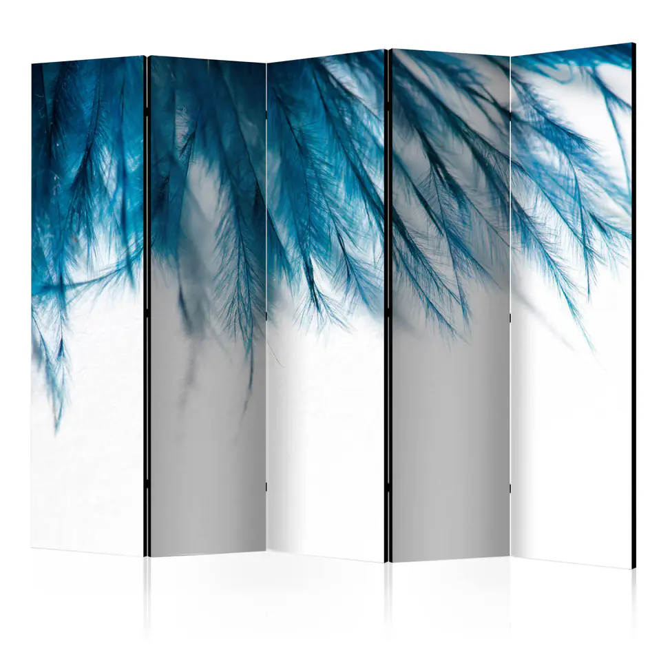 ⁨5-piece screen - Sapphire feathers II [Room Dividers] (size 225x172)⁩ at Wasserman.eu