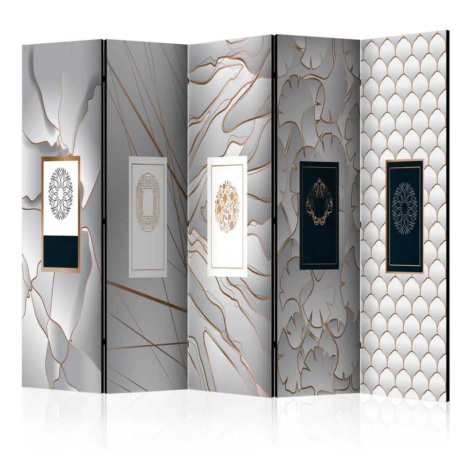 ⁨Parawan - Etykiety II [Room Dividers] (rozmiar 225x172, wykończenie Dwustronny)⁩ w sklepie Wasserman.eu