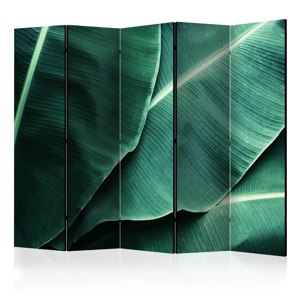 ⁨5-piece screen - Banana leaves II [Room Dividers] (size 225x172)⁩ at Wasserman.eu