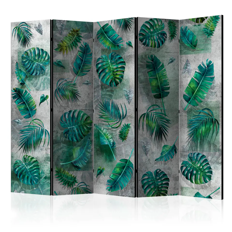 ⁨Parawan - Modernistyczna dżungla II [Room Dividers] (rozmiar 225x172, wykończenie Dwustronny)⁩ w sklepie Wasserman.eu
