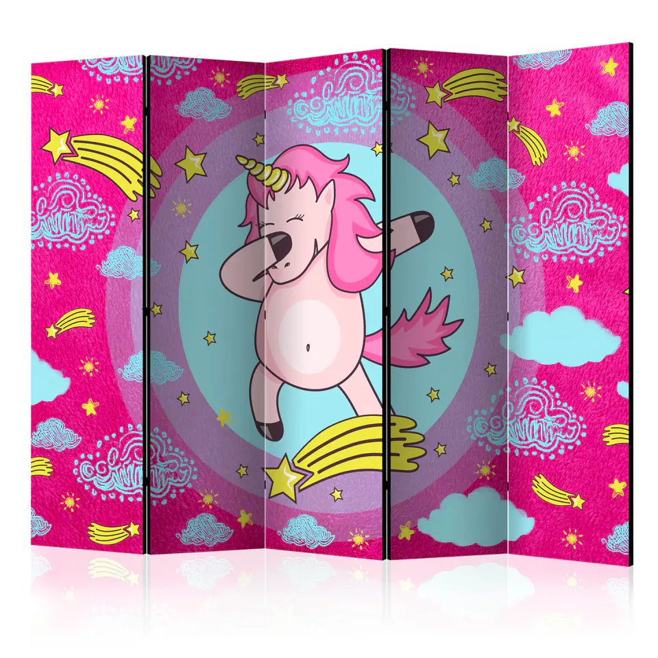 ⁨Parawan - Roztańczowy unicorn II [Room Dividers] (rozmiar 225x172, wykończenie Jednostronny)⁩ w sklepie Wasserman.eu