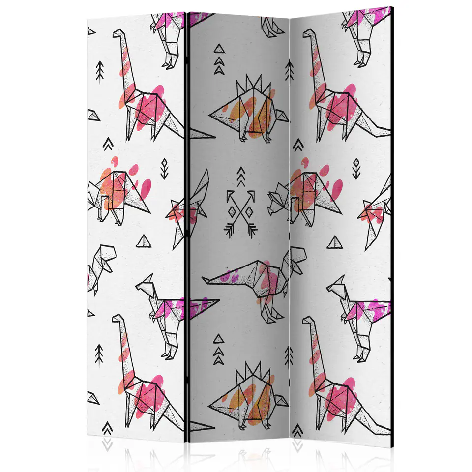 ⁨3-piece screen - Origami dinosaurs [Room Dividers] (size 135x172)⁩ at Wasserman.eu