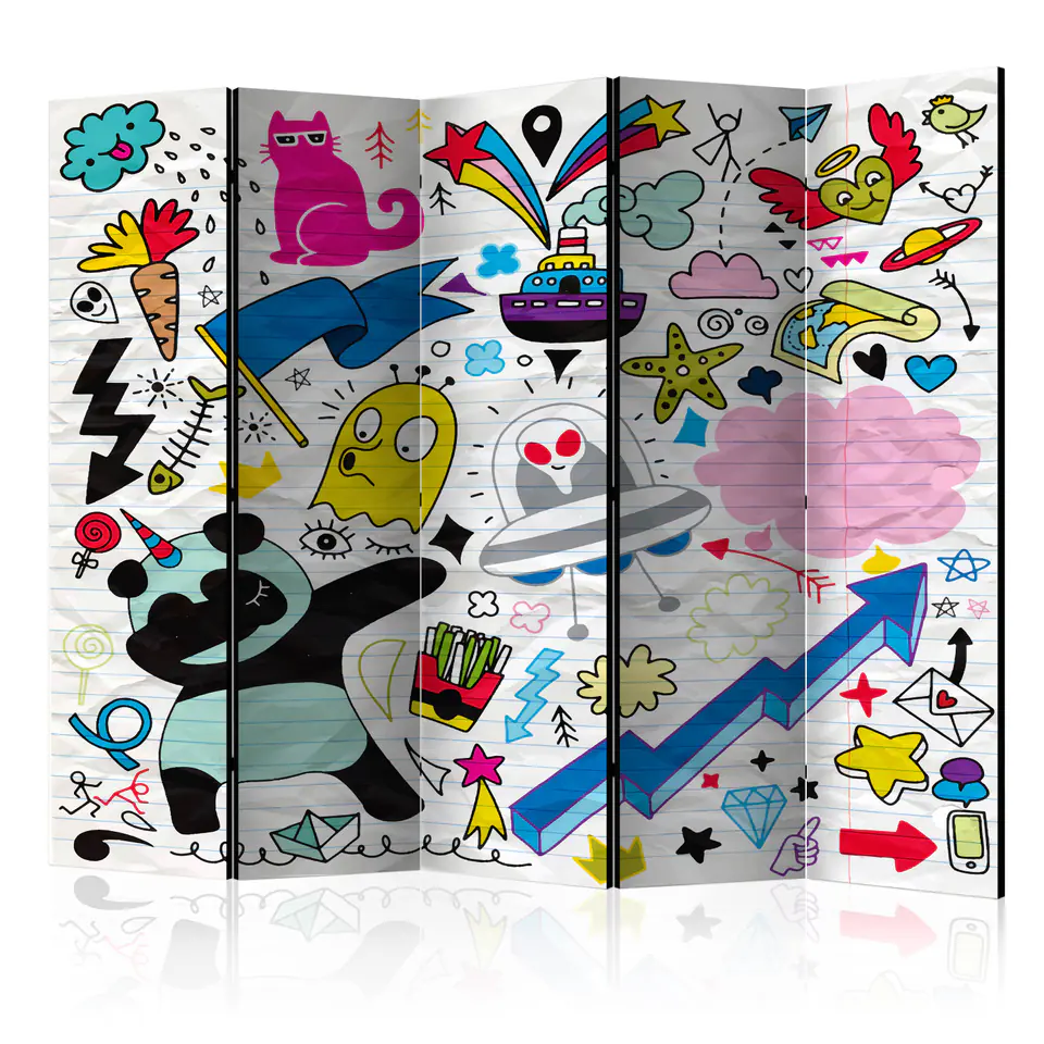 ⁨Parawan - Energiczna panda II [Room Dividers] (rozmiar 225x172, wykończenie Dwustronny)⁩ w sklepie Wasserman.eu