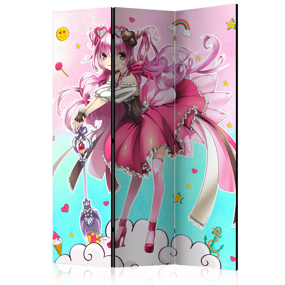 ⁨Parawan - Czarodziejka Miko [Room Dividers] (rozmiar 135x172, wykończenie Dwustronny)⁩ w sklepie Wasserman.eu