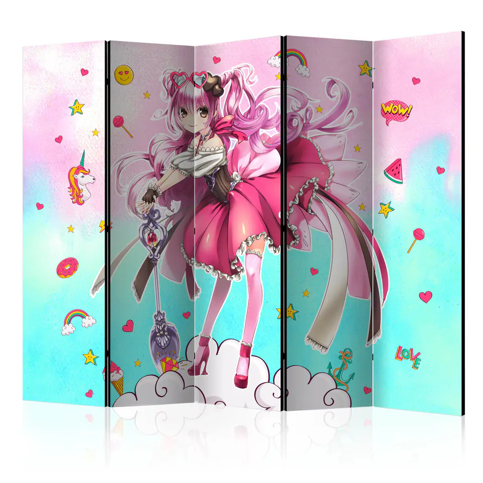 ⁨Parawan - Czarodziejka Miko II [Room Dividers] (rozmiar 225x172, wykończenie Dwustronny)⁩ w sklepie Wasserman.eu