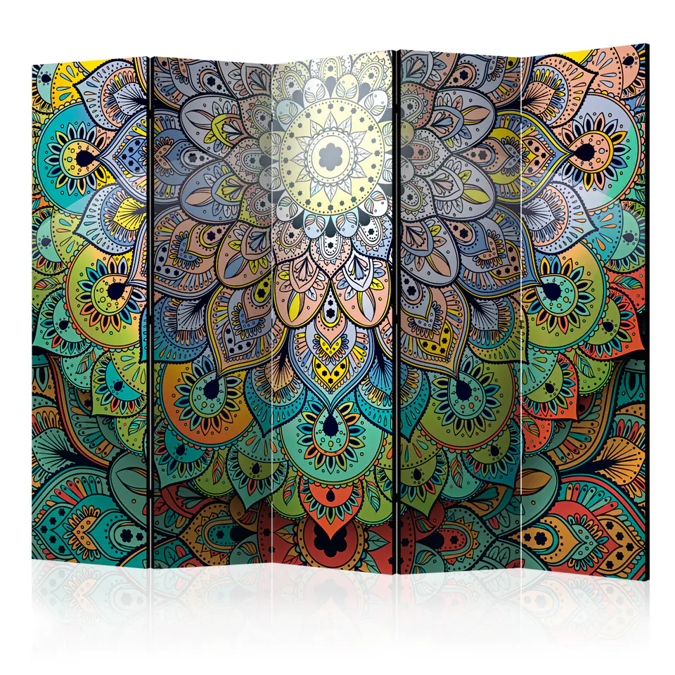 ⁨Parawan - Kolorowy witraż II [Room Dividers] (rozmiar 225x172, wykończenie Dwustronny)⁩ w sklepie Wasserman.eu
